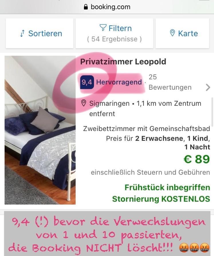Privatzimmer Leopold Apartment Sigmaringen Exterior photo
